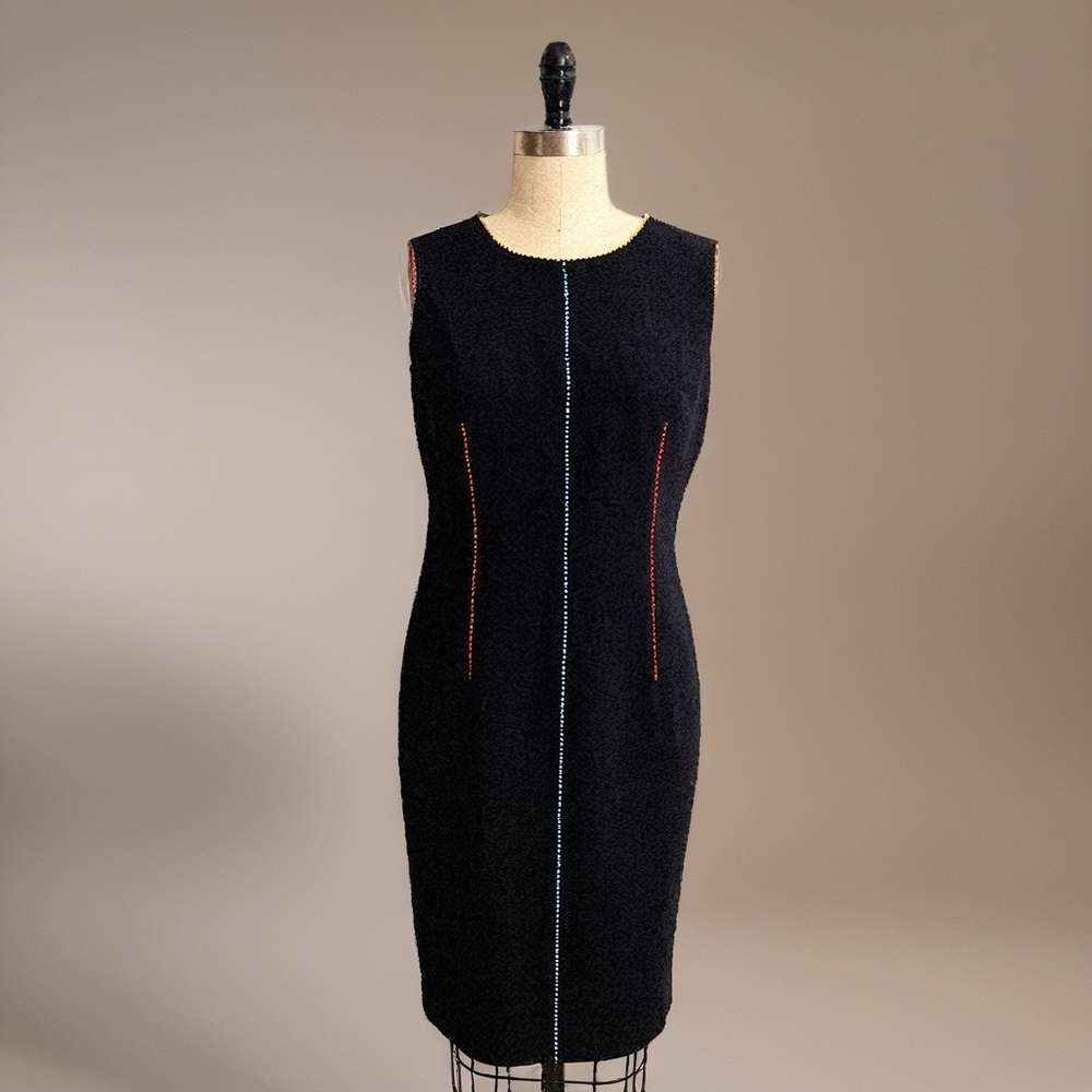 Anne Kaelie Classic Black Sleeveless Sheath Dress – Size 10